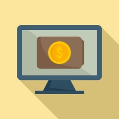 Poster - Online pc digital wallet icon. Flat illustration of online pc digital wallet vector icon for web design