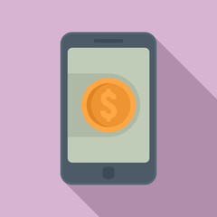 Poster - Dollar phone digital wallet icon. Flat illustration of dollar phone digital wallet vector icon for web design