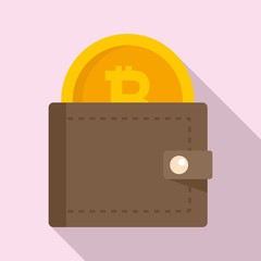 Canvas Print - Bitcoin digital wallet icon. Flat illustration of bitcoin digital wallet vector icon for web design