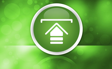 Wall Mural - Upload icon premium glossy button isolated on abstract shiny green background