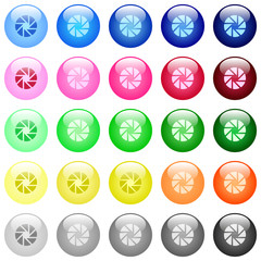 Canvas Print - Aperture icons in color glossy buttons