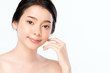 © kitthanes  - Beautiful Young asian Woman with Clean Fresh Skin, on white background, Face care, Facial treatment, Cosmetology, beauty and spa, Asian women portrait