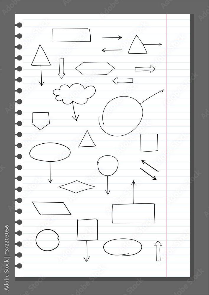 Flowchart Block Vector block diagram flowchart vector collection. mindmap set of hand-drawn ...