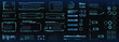 Set of futuristic digital HUD elements for user interface. Callouts, frames, pointers, circles, arrows, headers. Vector elements