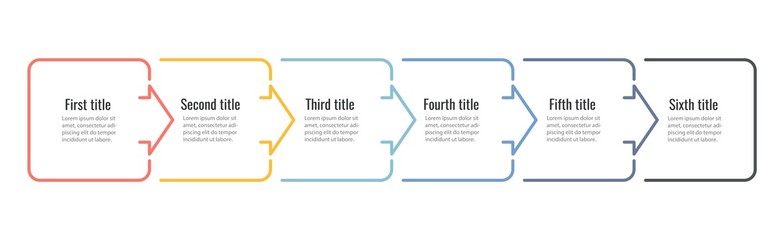 Vector Infographic design with 6 options or steps. Infographics for business concept. Can be used for presentations banner, workflow layout, process diagram, flow chart, info graph