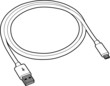 © Martin - Professional vector illustration of a micro usb charger - Line Drawing, Black and White, electronics