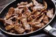 © myviewpoint - tender and juicy strips of fried ribeye beef steak