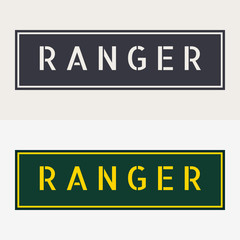 Wall Mural - Military Patches. Army Badge. Emblem of Ranger. Design Elements for Military Style Jackets Shirt and T-Shirts