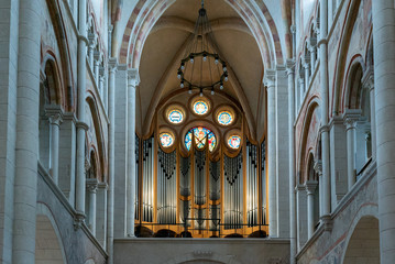 Sticker - interior view of the historic Limburg cathedral with a view of the pipe organ