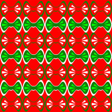 Christmas Seamless Pattern With Red And Green Bow Tie