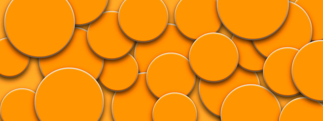 Wall Mural - Beautiful abstract orange circle creative banner concept. Futuristic technology art design