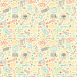 Gadget icons Vector Seamless pattern. Hand Drawn Doodle Computer Game items. Video Games Background 