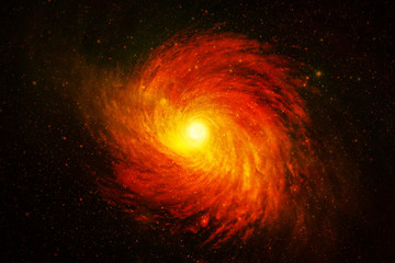 Wall Mural - Red galaxies and stars in space. Starry sky