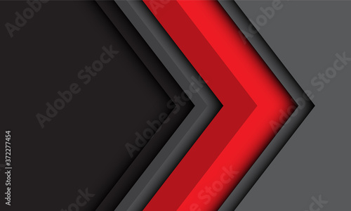Fotomural Abstract red grey arrow direction with dark blank space design modern futuristic technology background vector illustration