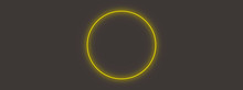 Abstract Yellow Circle Glowing Neon Light Background