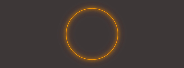 Wall Mural - abstract orange circle glowing neon light background