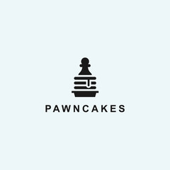 Sticker - abstract cake logo. pawn icon