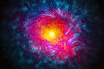 Wall Mural - Red galaxies and stars in space. Starry sky