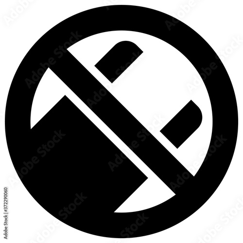 Cuadros en Lienzo No use plastic bags forbidden sign, modern round sticker