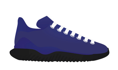 Sticker - Blue  canvas sneaker. vector illustration