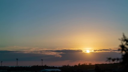 Sticker - Sunrise sun and clouds on sky time lapse