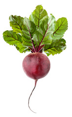 Wall Mural - beetroot with leaves isolated on white background.