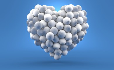 Poster - Golf balls in heart shape