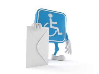 Canvas Print - Handicapped character with envelope