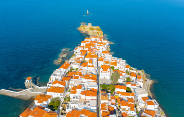 Wall Mural - View of Andros, beautiful island in the Cyclades, Chora, Andros island, Greece, Europe
