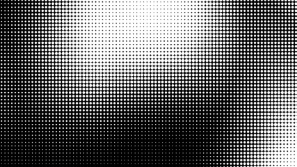 Wall Mural - dot white black pattern gradient texture background. abstract pop art halftone and retro style.