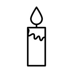 Sticker - burning candle decoration linear icon design