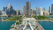 Ferris Wheel In Navy Pier In Chicago, Illinois, U.S.