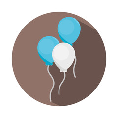 Sticker - blue and white balloons decoration celebration party block and flat icon