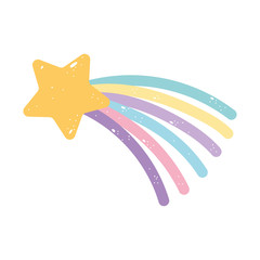 Canvas Print - shooting star rainbow cartoon isolated icon design white background