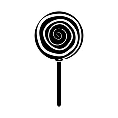 Canvas Print - candy in stick confectionery sweet silhouette icon