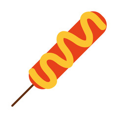 Poster - corn dog icon, flat style