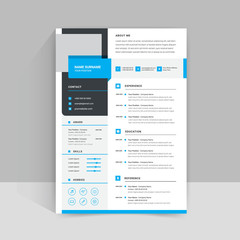 Wall Mural - CV Resume template layout design	