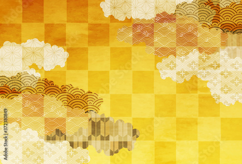 和柄 年賀状 雲 背景 Stock Vector Adobe Stock