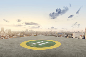 Wall Mural - The helipad in the rooftop of the building