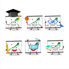 Canvas Print - School student of chart going up cartoon character with various expressions