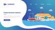 fishery and warehouse port for website template or landing homepage banner