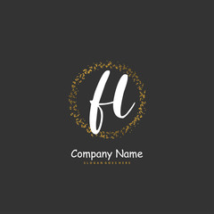 F L FL Initial handwriting and signature logo design with circle. Beautiful design handwritten logo for fashion, team, wedding, luxury logo.