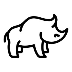 Sticker - Wild rhino icon. Outline wild rhino vector icon for web design isolated on white background