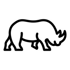Wall Mural - Rhinoceros icon. Outline rhinoceros vector icon for web design isolated on white background