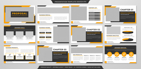 Wall Mural - simple business presentation template with minimalist concept and modern style use for business annual report and proposal