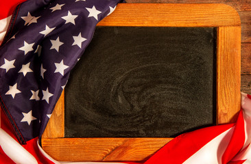 Poster - us flag chalkboard