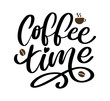 © 1emonkey - Coffee time Hipster Vintage Stylized Lettering. Vector Illustration