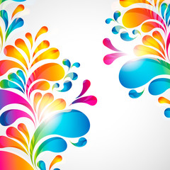 Aufkleber - Abstract background with bright teardrop-shaped arches.