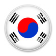 © Itana - Flag of South Korea in the form of a round button with a light glare and a shadow. The symbol of Independence Day, a souvenir, a button for switching the language on the site, an icon.