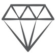 
Diamond icon in doodle line design, carbon alloy 
